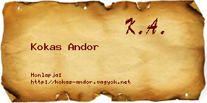 Kokas Andor névjegykártya