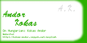 andor kokas business card
